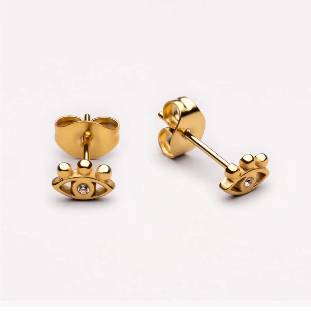 Atolea • Evil Eye Stud Earrings - Picture 7 of 9